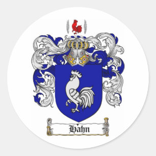 HAHN FAMILY CREST - HAHN WAPEN RONDE STICKER