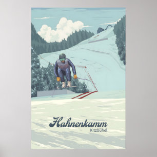 Hahnenkamm Kitzbuhel Oostenrijk Skigebied Reizen Poster