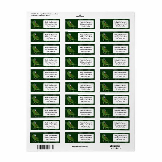 Hahn's Macaw Etiket (Full Sheet)