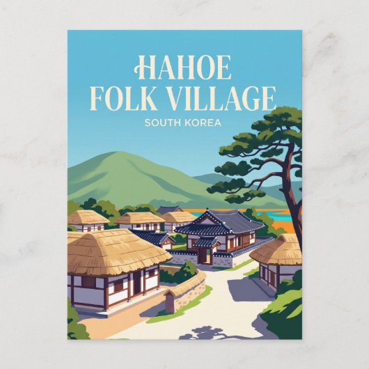 Hahoe Folkdorp Zuid-Korea Briefkaart (Voorkant)