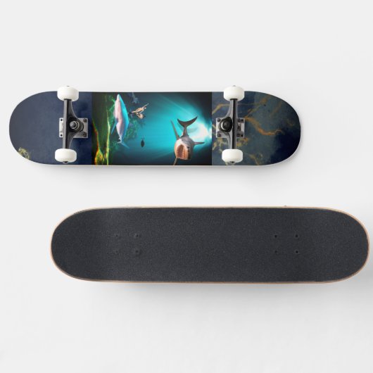 Hai auf Skateboard (Horizontaal)