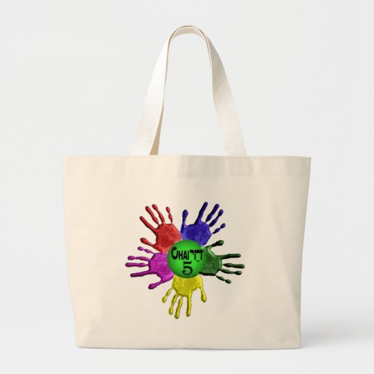hai Five.png Grote Tote Bag (Voorkant)