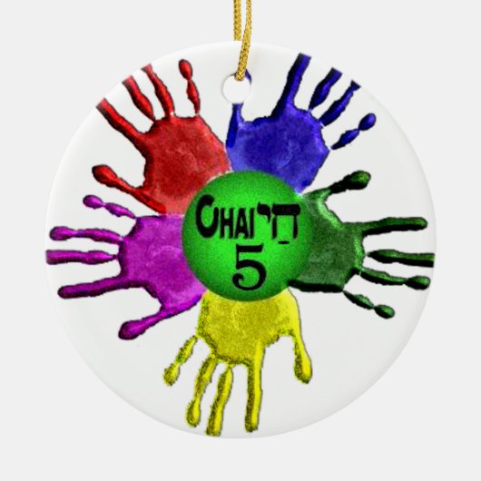 hai Five.png Keramisch Ornament (Voorkant)