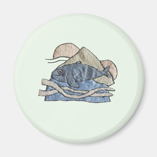 Hai im Stickdesign Magneet (Voorkant)