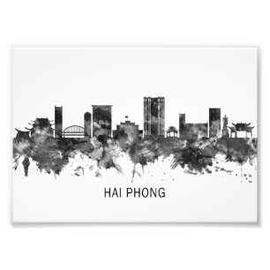 Hai Phong Vietnam Skyline BW Foto Afdruk