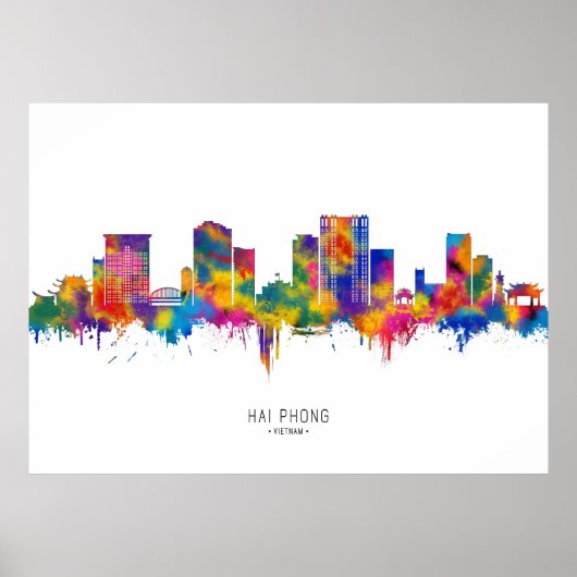 Hai Phong Vietnam Skyline Poster (Voorkant)