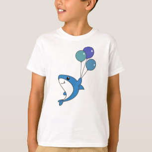 Hai vis vliegt met ballonnen zoete dieren haaien t-shirt