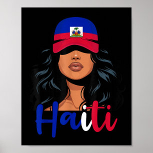 Haiaanse meisje Haïtiaanse vlag Trotse Haïtiaanse Poster