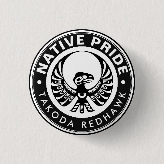 Haida Adelaar Raaf Dondervogel Noordwest Columbia Ronde Button 3,2 Cm (Voorkant)
