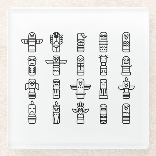 Haida Animals Indiaanse Indianen Haida Indigenous Glazen Onderzetter (Voorkant)