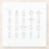 Haida Animals Indiaanse Indianen Haida Indigenous Glazen Onderzetter (Achterkant)