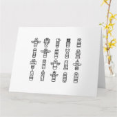 Haida Animals Indiaanse Indianen Haida Indigenous Kaart (Gele Bloem)