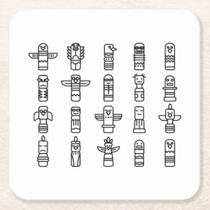 Haida Animals Indiaanse Indianen Haida Indigenous Kartonnen Onderzetters