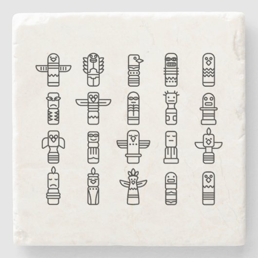 Haida Animals Indiaanse Indianen Haida Indigenous Stenen Onderzetter (Voorkant)