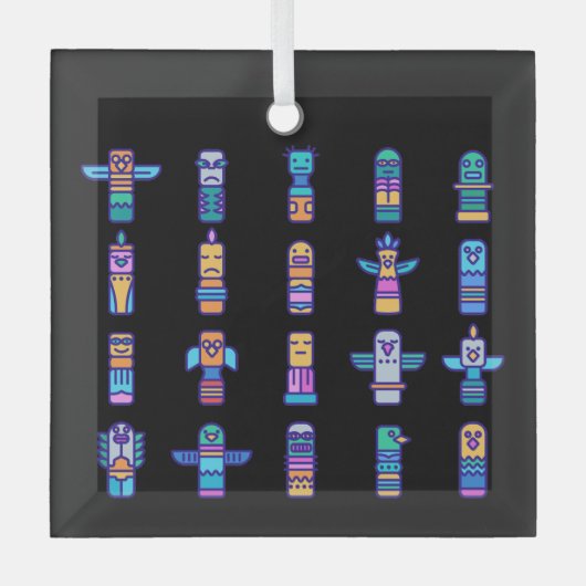 Haida Animals Native Canadian Native Pride Glas Ornament (Voorkant)