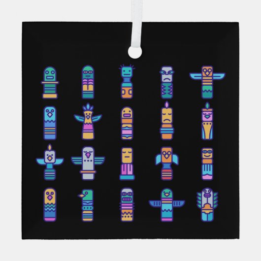 Haida Animals Native Canadian Native Pride Glas Ornament (Achterkant)