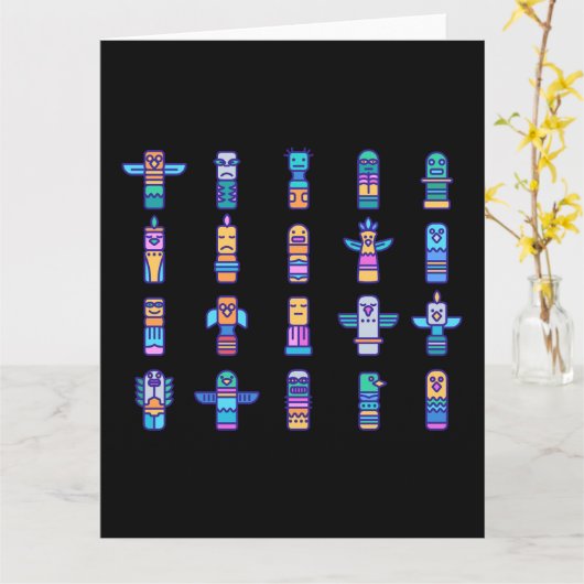 Haida Animals Native Canadian Native Pride Kaart (Gele Bloem)