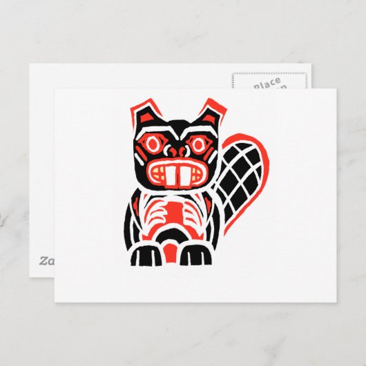 HAIDA BEAVER BRIEFKAART (Voorkant / Achterkant)