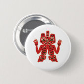 Haida Blanket Design Ronde Button 5,7 Cm (Voorkant /achterkant)