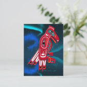 Haida Eagle & Aurora Native American Art Design Briefkaart (Staand voorkant)