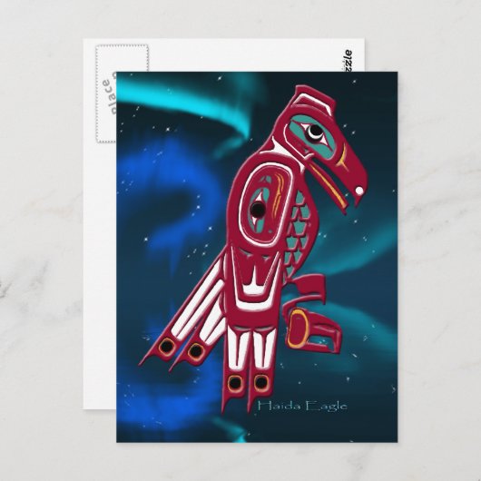 Haida Eagle & Aurora Native American Art Design Briefkaart (Voorkant / Achterkant)