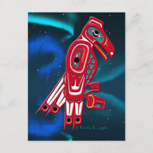 Haida Eagle & Aurora Native American Art Design Briefkaart