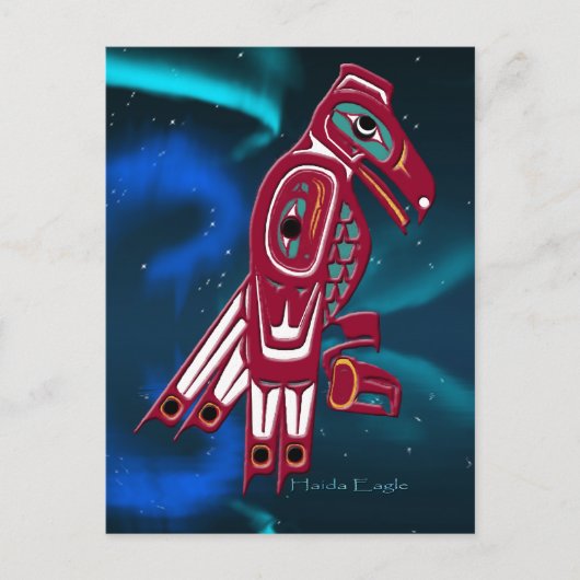 Haida Eagle & Aurora Native American Art Design Briefkaart (Voorkant)