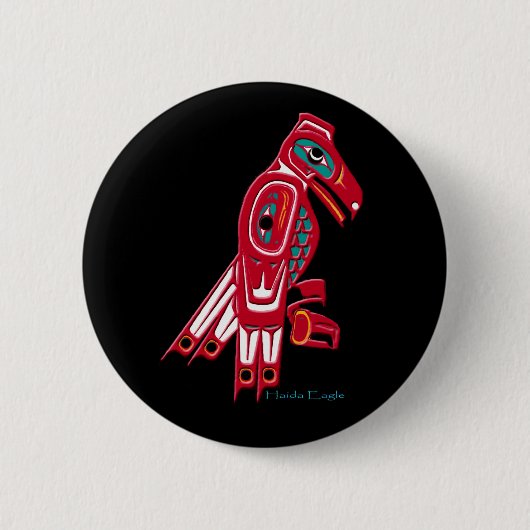 HAIDA EAGLE-Collectie Ronde Button 5,7 Cm (Voorkant)