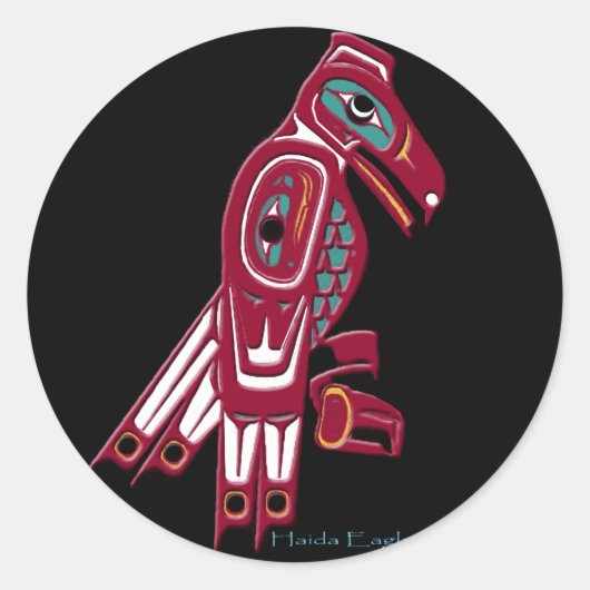 HAIDA EAGLE-Collectie Ronde Sticker (Voorkant)