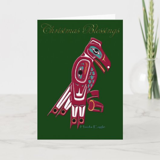 HAIDA EAGLE Kerst Zegeningen Xmas Kaart (Voorkant)
