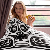 Haida Eagle Thunderbird Northwest Columbia Fleece Deken