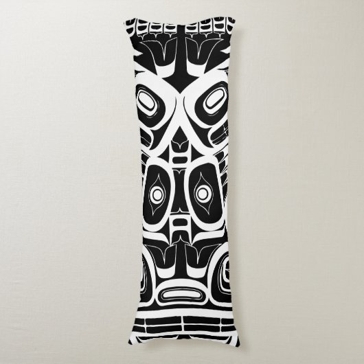 Haida Eagle Thunderbird Northwest Columbia Lichaamskussen (Voorkant Verticaal)