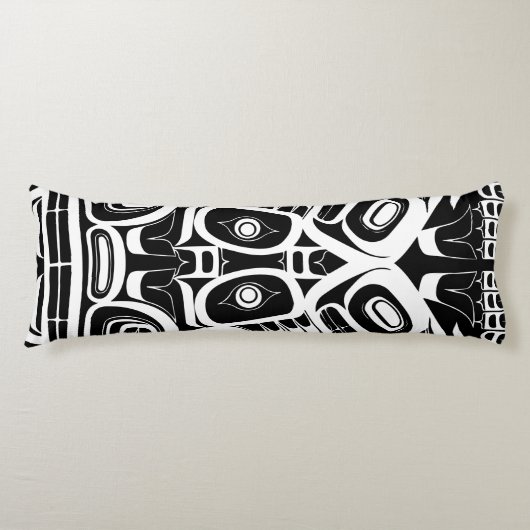 Haida Eagle Thunderbird Northwest Columbia Lichaamskussen (Voorkant)