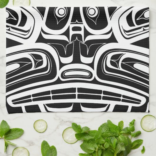 Haida Eagle Thunderbird Northwest Columbia Theedoek (Gevouwen)