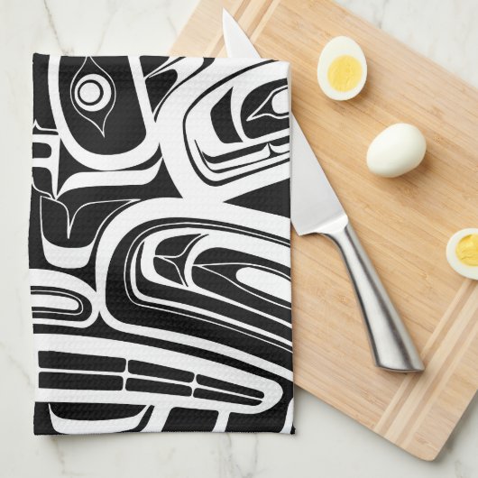 Haida Eagle Thunderbird Northwest Columbia Theedoek (Quarter Fold)