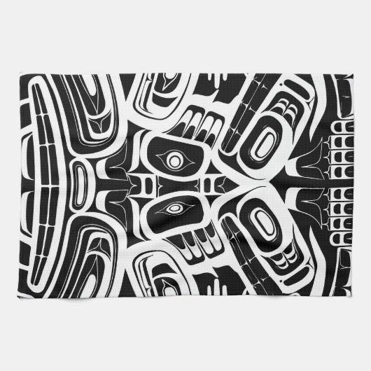 Haida Eagle Thunderbird Northwest Columbia Theedoek (Horizontaal)