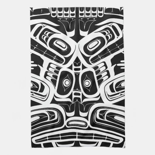 Haida Eagle Thunderbird Northwest Columbia Theedoek (Verticaal)