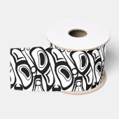 Haida Eagle Thunderbird Zwart Wit Patroon Grosgrain Lint (Spoel)