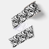 Haida Eagle Thunderbird Zwart Wit Patroon Grosgrain Lint (Achterkant)