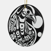 Haida Eagle Zwart Wit Noordwest Columbia Native Keramisch Ornament (Links)