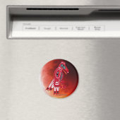 HAIDA ELGF en RED MOON Native American Art Magnet (Insitu (Vaatwasser))