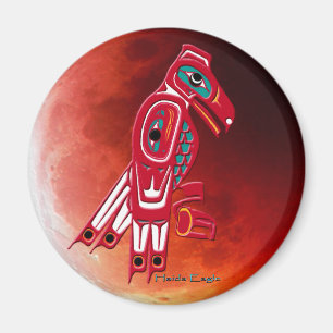 HAIDA ELGF en RED MOON Native American Art Magnet