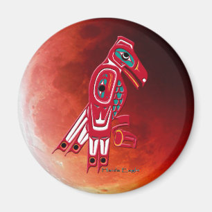 HAIDA ELGF en RED MOON Native American Art Magnet