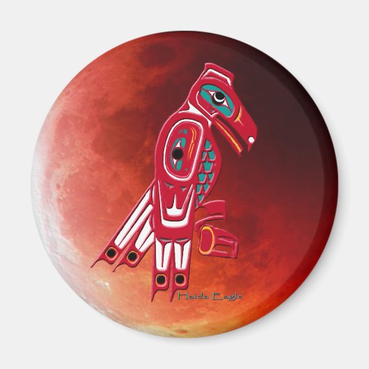 HAIDA ELGF en RED MOON Native American Art Magnet (Voorkant)