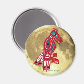 HAIDA ELGF & FULL MOON Native American Art Magnet (Voorkant / Achterkant)