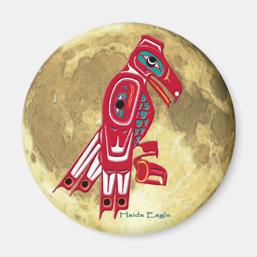 HAIDA ELGF & FULL MOON Native American Art Magnet (Voorkant)