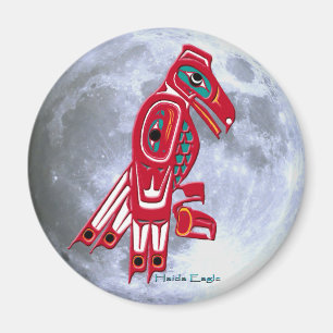 HAIDA ELGF & FULL MOON Native American Art Magnet