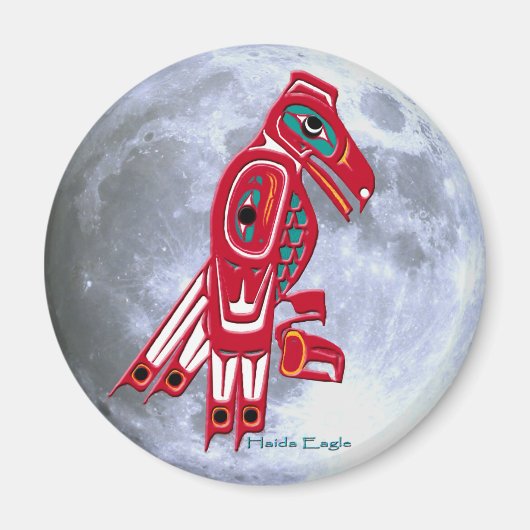 HAIDA ELGF & FULL MOON Native American Art Magnet (Voorkant)