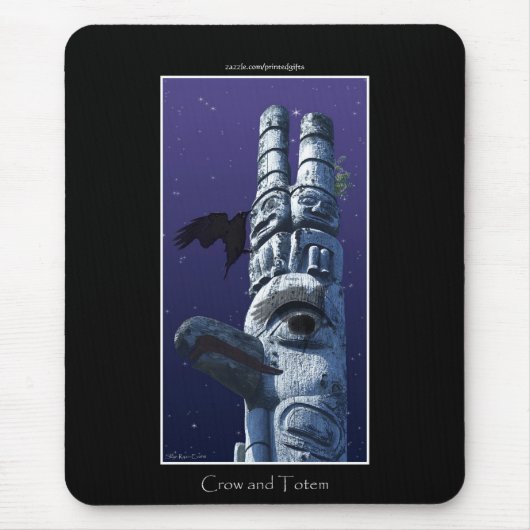 Haida First Nation Totem Pole & Crow Mousepad Muismat (Voorkant)