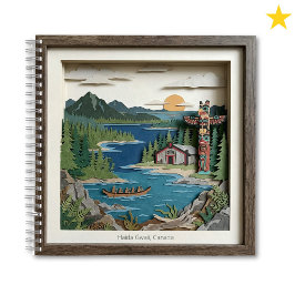 Haida Gwaii B.C. Canada Papieren Collage Diorama Notitieboek